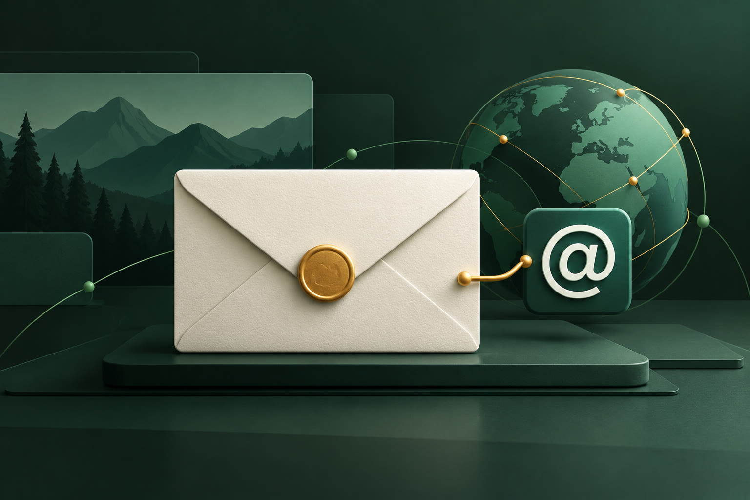 Envelope connected to a custom email domain